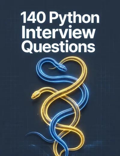 140 Python Interview Questions booklet cover